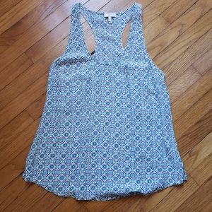 Joie Racer Back Print Tank 100% Silk